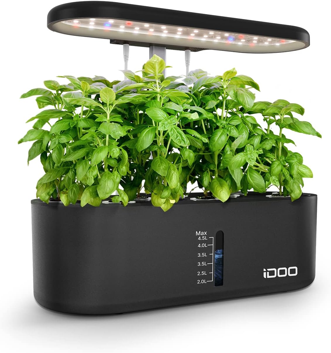 iDOO Hydroponics Growing System, 10 pods Smart Garden with LED Grow Light, Auto Timer, Indoor Herb Garden Germination Kit, 15 inches Height Adjustable, Water Shortage Alarm for Home Kitchen, Black