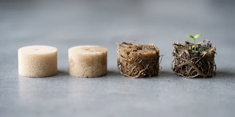 Fresh and used grow sponge pods compared side by side